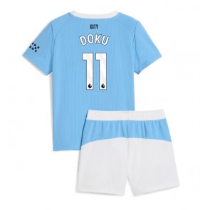 Manchester City Jeremy Doku #11 Domácí dres komplet pro Děti 2025-26 Krátkým Rukávem (+ Krátké kalhoty)