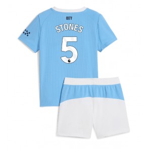 Manchester City John Stones #5 Domácí dres komplet pro Děti 2025-26 Krátkým Rukávem (+ Krátké kalhoty)