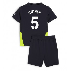 Manchester City John Stones #5 Venkovní dres komplet pro Děti 2024-25 Krátkým Rukávem (+ Krátké kalhoty)