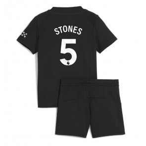 Manchester City John Stones #5 Venkovní dres komplet pro Děti 2025-26 Krátkým Rukávem (+ Krátké kalhoty)