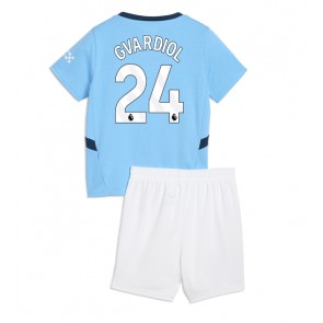 Manchester City Josko Gvardiol #24 Domácí dres komplet pro Děti 2024-25 Krátkým Rukávem (+ Krátké kalhoty)