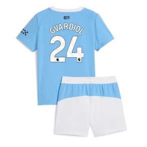 Manchester City Josko Gvardiol #24 Domácí dres komplet pro Děti 2025-26 Krátkým Rukávem (+ Krátké kalhoty)