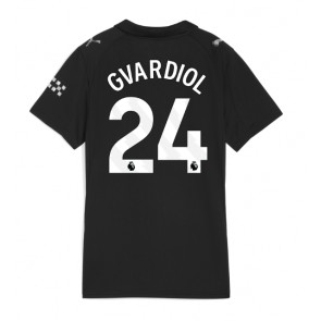 Manchester City Josko Gvardiol #24 Venkovní Dres pro Dámy 2025-26 Krátkým Rukávem