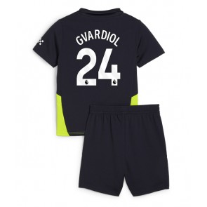 Manchester City Josko Gvardiol #24 Venkovní dres komplet pro Děti 2024-25 Krátkým Rukávem (+ Krátké kalhoty)