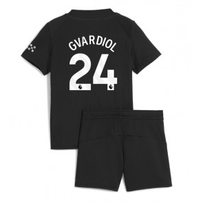 Manchester City Josko Gvardiol #24 Venkovní dres komplet pro Děti 2025-26 Krátkým Rukávem (+ Krátké kalhoty)