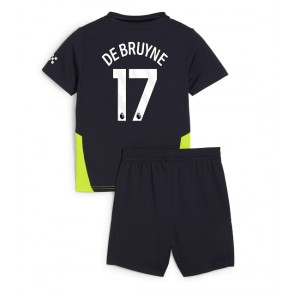 Manchester City Kevin De Bruyne #17 Venkovní dres komplet pro Děti 2024-25 Krátkým Rukávem (+ Krátké kalhoty)