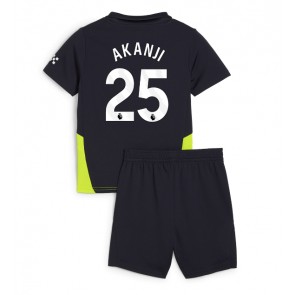Manchester City Manuel Akanji #25 Venkovní dres komplet pro Děti 2024-25 Krátkým Rukávem (+ Krátké kalhoty)
