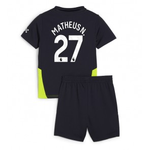 Manchester City Matheus Nunes #27 Venkovní dres komplet pro Děti 2024-25 Krátkým Rukávem (+ Krátké kalhoty)