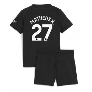 Manchester City Matheus Nunes #27 Venkovní dres komplet pro Děti 2025-26 Krátkým Rukávem (+ Krátké kalhoty)