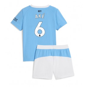 Manchester City Nathan Ake #6 Domácí dres komplet pro Děti 2025-26 Krátkým Rukávem (+ Krátké kalhoty)