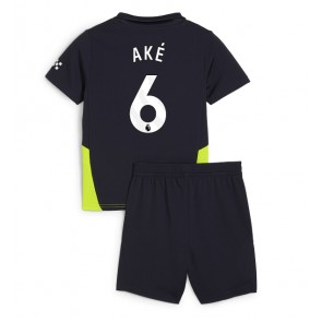 Manchester City Nathan Ake #6 Venkovní dres komplet pro Děti 2024-25 Krátkým Rukávem (+ Krátké kalhoty)