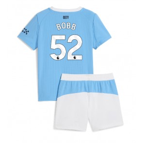 Manchester City Oscar Bobb #52 Domácí dres komplet pro Děti 2025-26 Krátkým Rukávem (+ Krátké kalhoty)