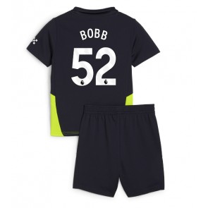 Manchester City Oscar Bobb #52 Venkovní dres komplet pro Děti 2024-25 Krátkým Rukávem (+ Krátké kalhoty)