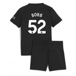 Manchester City Oscar Bobb #52 Venkovní dres komplet pro Děti 2025-26 Krátkým Rukávem (+ Krátké kalhoty)