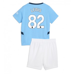 Manchester City Rico Lewis #82 Domácí dres komplet pro Děti 2024-25 Krátkým Rukávem (+ Krátké kalhoty)