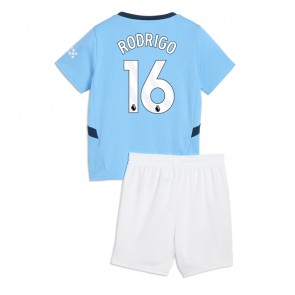 Manchester City Rodri Hernandez #16 Domácí dres komplet pro Děti 2024-25 Krátkým Rukávem (+ Krátké kalhoty)