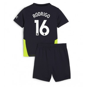 Manchester City Rodri Hernandez #16 Venkovní dres komplet pro Děti 2024-25 Krátkým Rukávem (+ Krátké kalhoty)