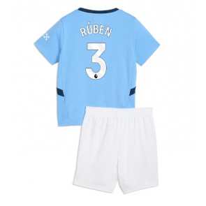 Manchester City Ruben Dias #3 Domácí dres komplet pro Děti 2024-25 Krátkým Rukávem (+ Krátké kalhoty)