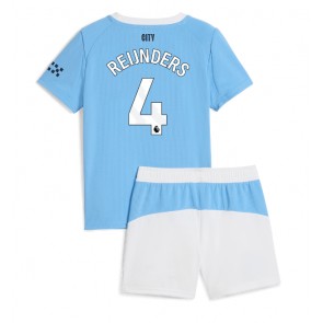 Manchester City Tijjani Reijnders #4 Domácí dres komplet pro Děti 2025-26 Krátkým Rukávem (+ Krátké kalhoty)