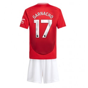 Manchester United Alejandro Garnacho #17 Domácí dres komplet pro Děti 2024-25 Krátkým Rukávem (+ Krátké kalhoty)