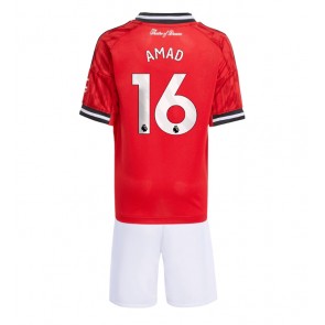 Manchester United Amad Diallo #16 Domácí dres komplet pro Děti 2025-26 Krátkým Rukávem (+ Krátké kalhoty)