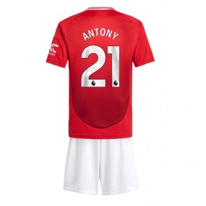 Manchester United Antony #21 Domácí dres komplet pro Děti 2024-25 Krátkým Rukávem (+ Krátké kalhoty)