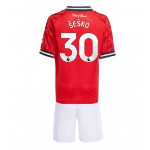 Manchester United Benjamin Sesko #30 Domácí dres komplet pro Děti 2025-26 Krátkým Rukávem (+ Krátké kalhoty)