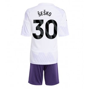 Manchester United Benjamin Sesko #30 Venkovní dres komplet pro Děti 2025-26 Krátkým Rukávem (+ Krátké kalhoty)