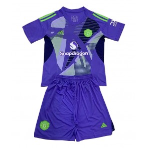 Manchester United Brankář Domácí dres komplet pro Děti 2024-25 Krátkým Rukávem (+ Krátké kalhoty)