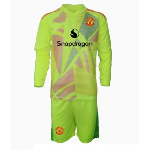 Manchester United Brankář Venkovní dres komplet pro Děti 2024-25 Dlouhým Rukávem (+ Krátké kalhoty)