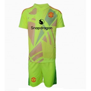 Manchester United Brankář Venkovní dres komplet pro Děti 2024-25 Krátkým Rukávem (+ Krátké kalhoty)