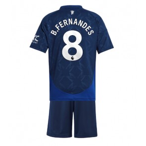 Manchester United Bruno Fernandes #8 Venkovní dres komplet pro Děti 2024-25 Krátkým Rukávem (+ Krátké kalhoty)