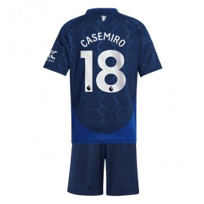Manchester United Casemiro #18 Venkovní dres komplet pro Děti 2024-25 Krátkým Rukávem (+ Krátké kalhoty)