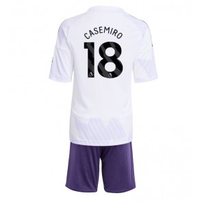 Manchester United Casemiro #18 Venkovní dres komplet pro Děti 2025-26 Krátkým Rukávem (+ Krátké kalhoty)