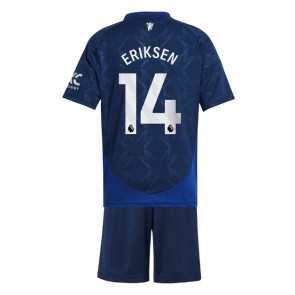 Manchester United Christian Eriksen #14 Venkovní dres komplet pro Děti 2024-25 Krátkým Rukávem (+ Krátké kalhoty)