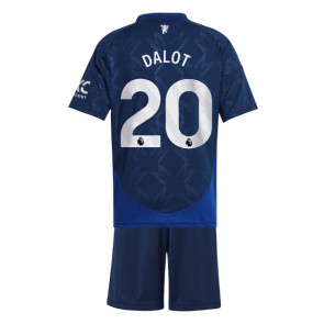 Manchester United Diogo Dalot #20 Venkovní dres komplet pro Děti 2024-25 Krátkým Rukávem (+ Krátké kalhoty)