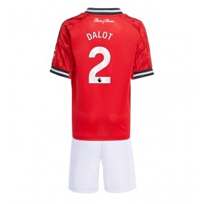 Manchester United Diogo Dalot #2 Domácí dres komplet pro Děti 2025-26 Krátkým Rukávem (+ Krátké kalhoty)
