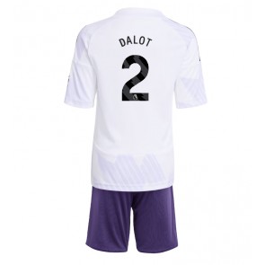 Manchester United Diogo Dalot #2 Venkovní dres komplet pro Děti 2025-26 Krátkým Rukávem (+ Krátké kalhoty)