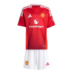 Manchester United Domácí dres komplet pro Děti 2024-25 Krátkým Rukávem (+ Krátké kalhoty)