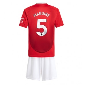 Manchester United Harry Maguire #5 Domácí dres komplet pro Děti 2024-25 Krátkým Rukávem (+ Krátké kalhoty)