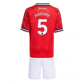 Manchester United Harry Maguire #5 Domácí dres komplet pro Děti 2025-26 Krátkým Rukávem (+ Krátké kalhoty)