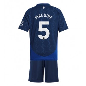Manchester United Harry Maguire #5 Venkovní dres komplet pro Děti 2024-25 Krátkým Rukávem (+ Krátké kalhoty)