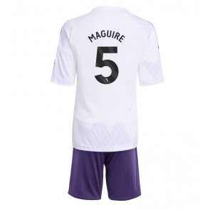 Manchester United Harry Maguire #5 Venkovní dres komplet pro Děti 2025-26 Krátkým Rukávem (+ Krátké kalhoty)