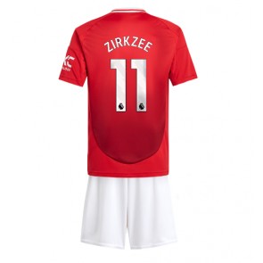 Manchester United Joshua Zirkzee #11 Domácí dres komplet pro Děti 2024-25 Krátkým Rukávem (+ Krátké kalhoty)