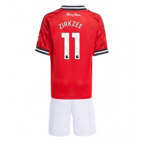 Manchester United Joshua Zirkzee #11 Domácí dres komplet pro Děti 2025-26 Krátkým Rukávem (+ Krátké kalhoty)