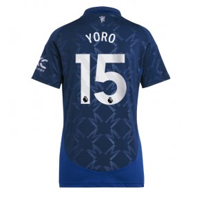 Manchester United Leny Yoro #15 Venkovní Dres pro Dámy 2024-25 Krátkým Rukávem