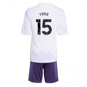 Manchester United Leny Yoro #15 Venkovní dres komplet pro Děti 2025-26 Krátkým Rukávem (+ Krátké kalhoty)