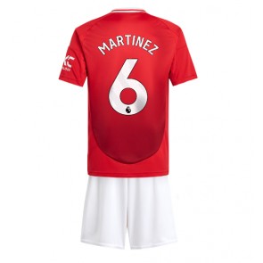 Manchester United Lisandro Martinez #6 Domácí dres komplet pro Děti 2024-25 Krátkým Rukávem (+ Krátké kalhoty)