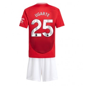 Manchester United Manuel Ugarte #25 Domácí dres komplet pro Děti 2024-25 Krátkým Rukávem (+ Krátké kalhoty)