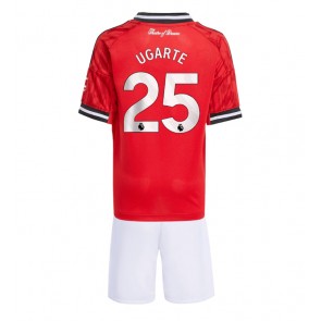 Manchester United Manuel Ugarte #25 Domácí dres komplet pro Děti 2025-26 Krátkým Rukávem (+ Krátké kalhoty)